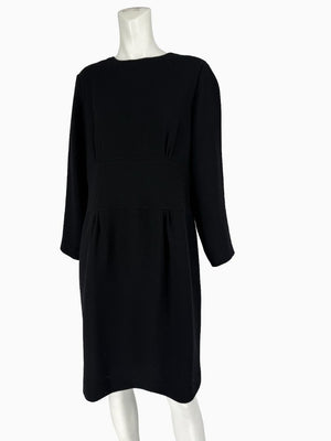 Bill Blass Black Long Sleeve Sheath Dress Size 16 Neiman Marcus