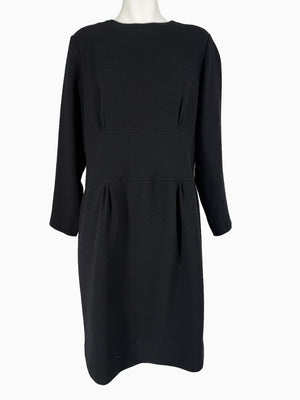 Bill Blass Black Long Sleeve Sheath Dress Size 16 Neiman Marcus