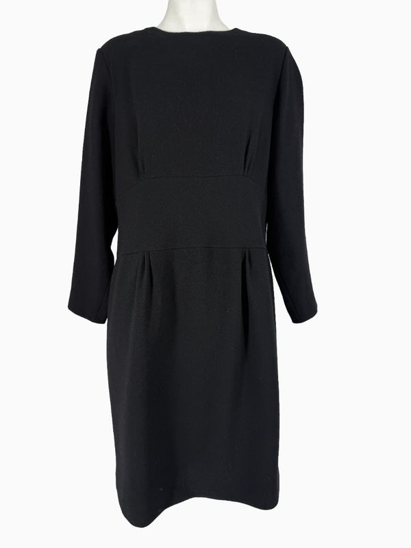 Bill Blass Black Long Sleeve Sheath Dress Size 16 Neiman Marcus