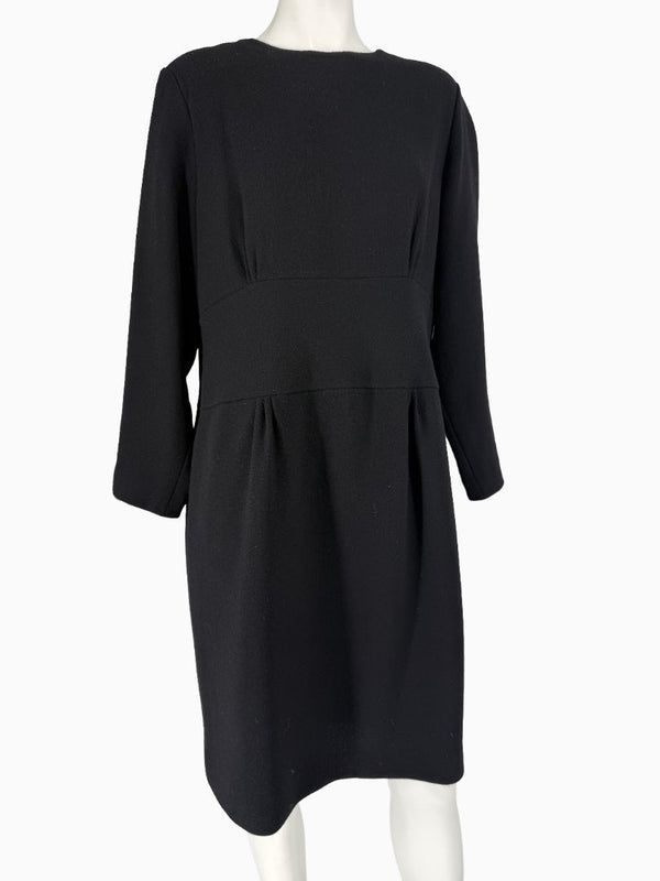 Bill Blass Black Long Sleeve Sheath Dress Size 16 Neiman Marcus