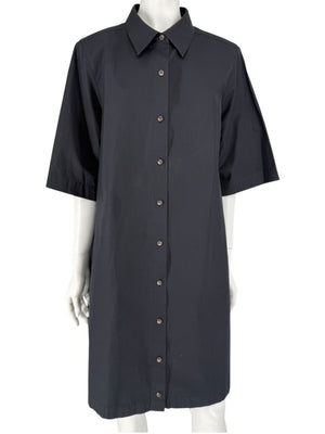 Lafayette 148 New York Black Cotton Shirt Dress – Size XL