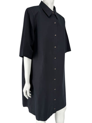 Lafayette 148 New York Black Cotton Shirt Dress – Size XL