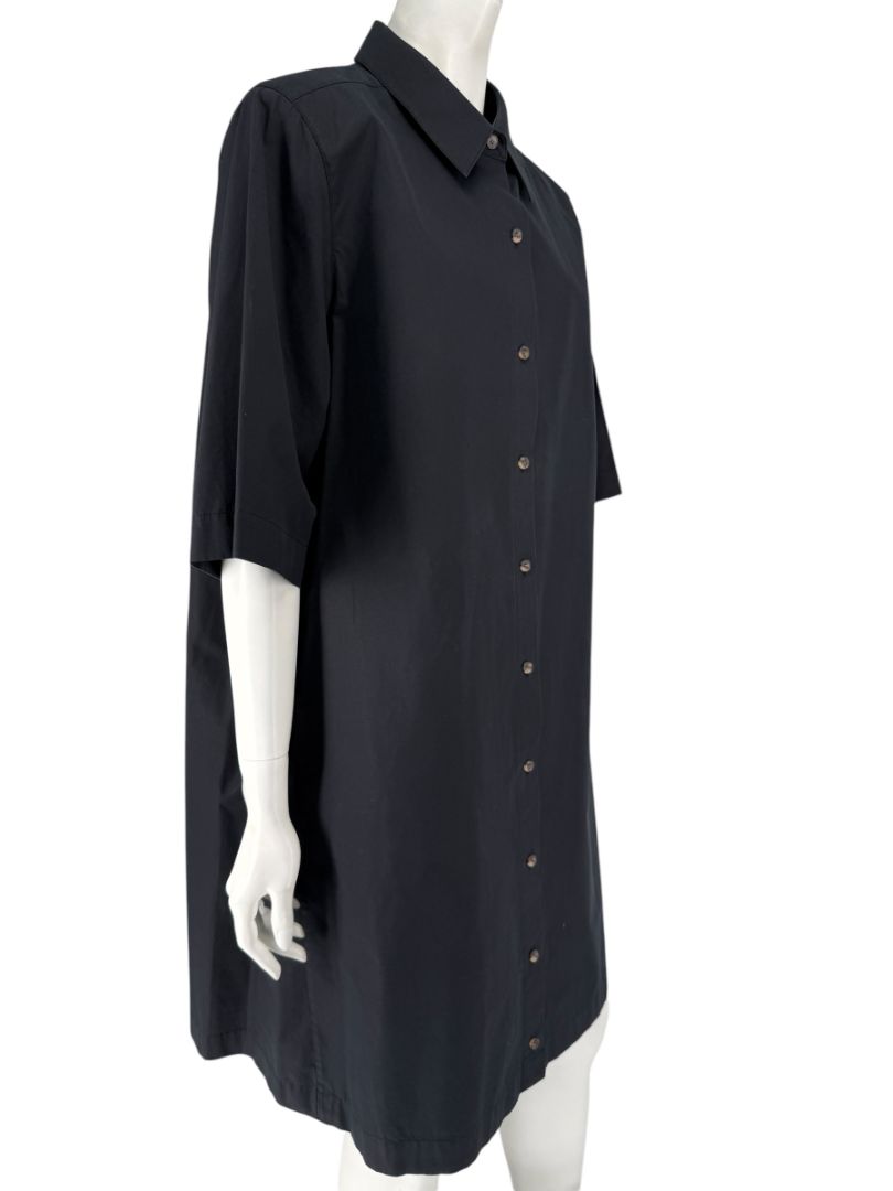 Lafayette 148 New York Black Cotton Shirt Dress – Size XL