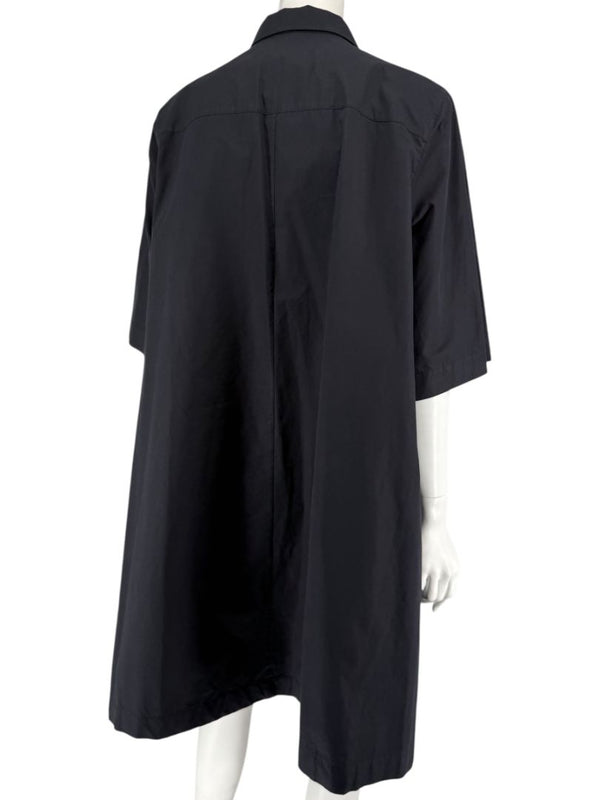 Lafayette 148 New York Black Cotton Shirt Dress – Size XL
