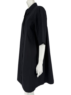 Lafayette 148 New York Black Cotton Shirt Dress – Size XL