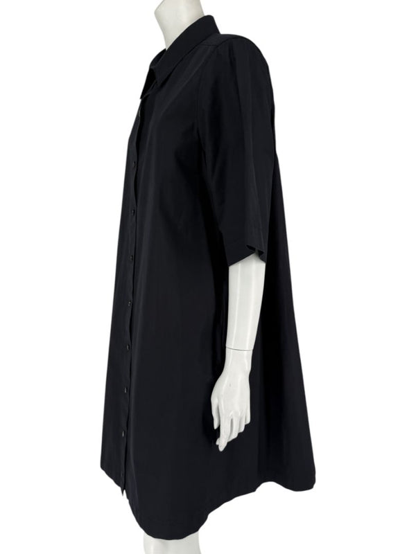 Lafayette 148 New York Black Cotton Shirt Dress – Size XL