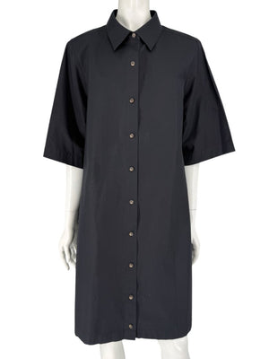 Lafayette 148 New York Black Cotton Shirt Dress – Size XL