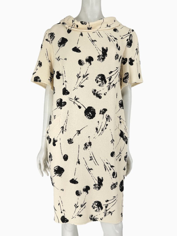 Oscar de la Renta Floral Wool Shift Dress – XL - Made in Italy