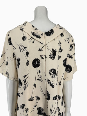 Oscar de la Renta Floral Wool Shift Dress – XL - Made in Italy