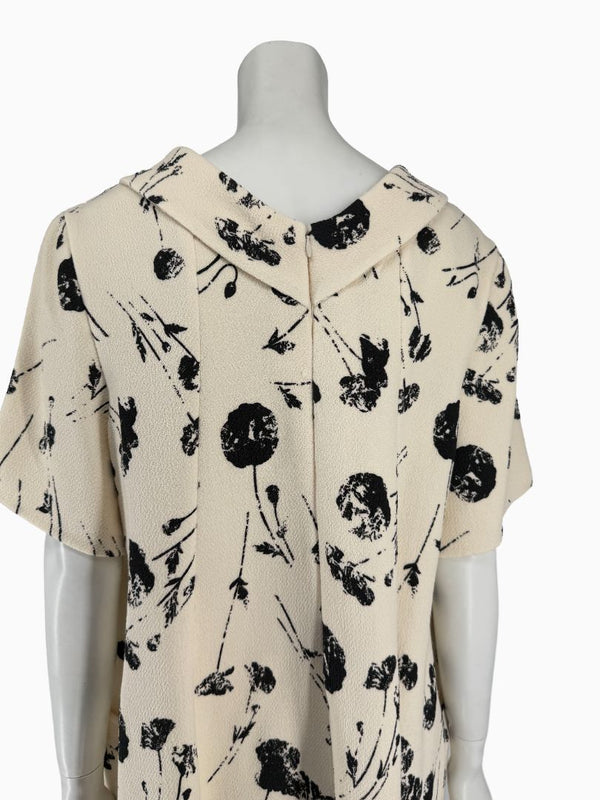Oscar de la Renta Floral Wool Shift Dress – XL - Made in Italy