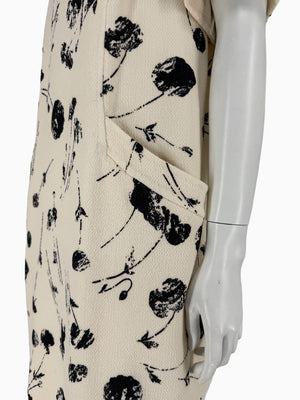 Oscar de la Renta Floral Wool Shift Dress – XL - Made in Italy