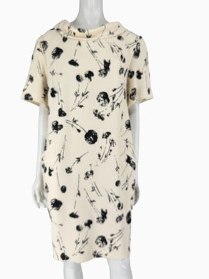 Oscar de la Renta Floral Wool Shift Dress – XL - Made in Italy