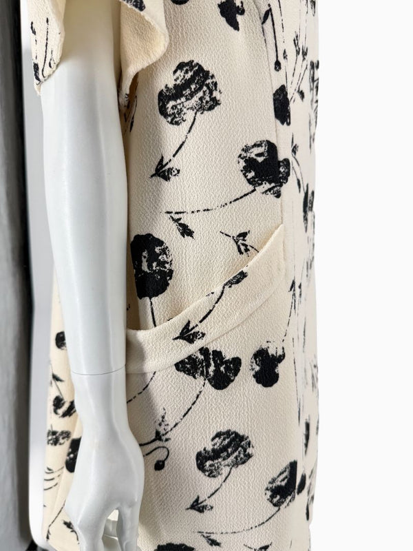 Oscar de la Renta Floral Wool Shift Dress – XL - Made in Italy