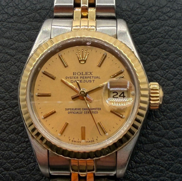 Rolex Lady Datejust 69173 26mm R Serial Two Tone Champagne Jubilee 1988