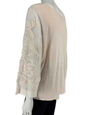Escada Embellished Silk Sleeve Sweater – Size 46