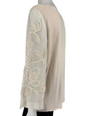 Escada Embellished Silk Sleeve Sweater – Size 46