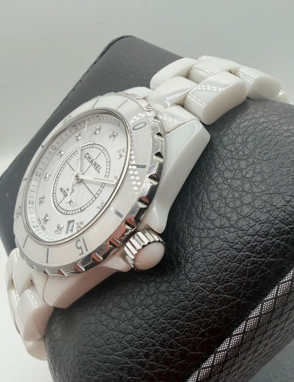 Chanel J12 H1629 – 38mm Automatic – White Ceramic – Diamond Dial – Box & Papers