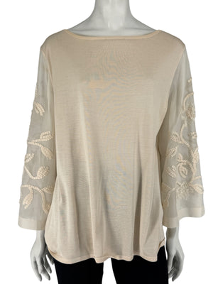 Escada Embellished Silk Sleeve Sweater – Size 46