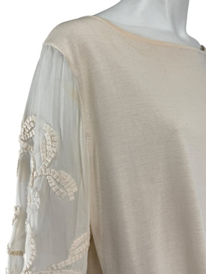 Escada Embellished Silk Sleeve Sweater – Size 46