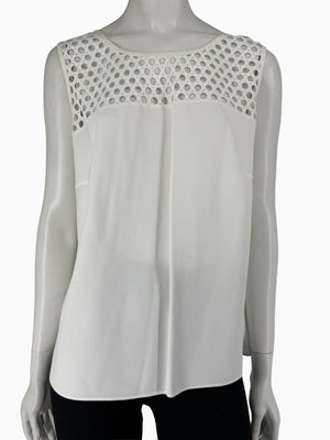 Akris Punto Ivory Openwork Knit 2-Piece Sweater Set – Cardigan Size 16 | Shell Size 14