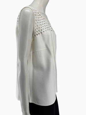 Akris Punto Ivory Openwork Knit 2-Piece Sweater Set – Cardigan Size 16 | Shell Size 14
