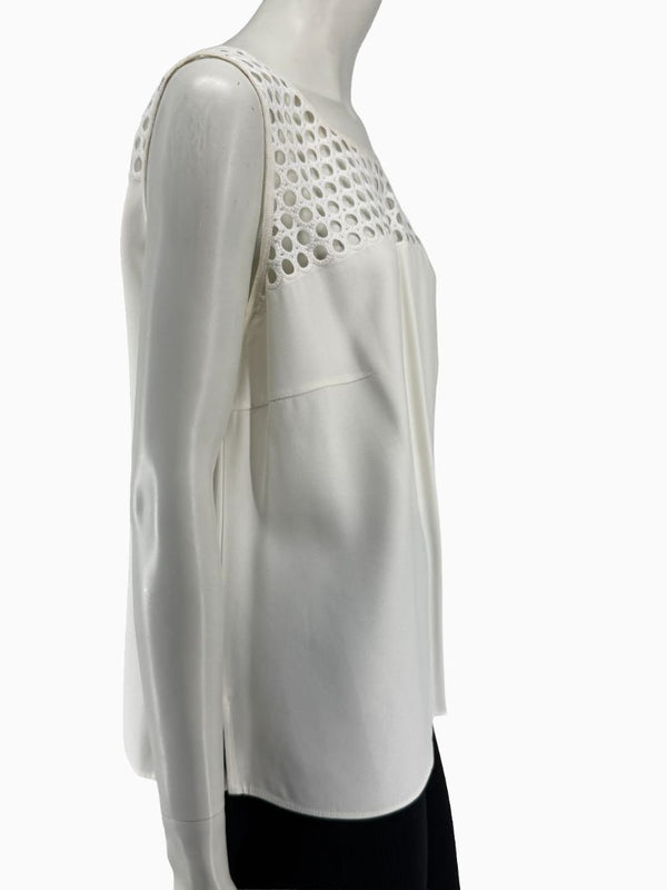 Akris Punto Ivory Openwork Knit 2-Piece Sweater Set – Cardigan Size 16 | Shell Size 14