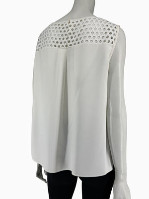 Akris Punto Ivory Openwork Knit 2-Piece Sweater Set – Cardigan Size 16 | Shell Size 14