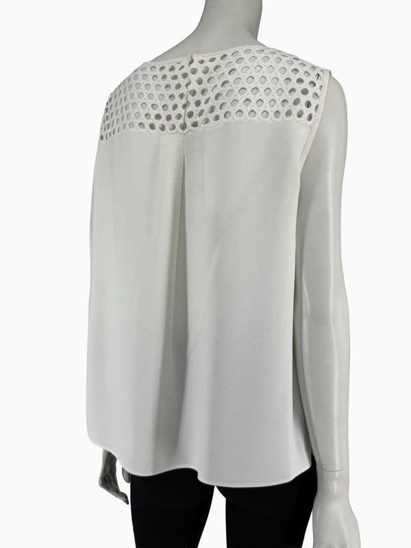 Akris Punto Ivory Openwork Knit 2-Piece Sweater Set – Cardigan Size 16 | Shell Size 14