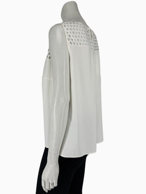 Akris Punto Ivory Openwork Knit 2-Piece Sweater Set – Cardigan Size 16 | Shell Size 14