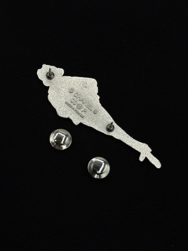 Chanel 03P Silver-Tone “Young Coco Chanel” Silhouette Brooch – Excellent Condition