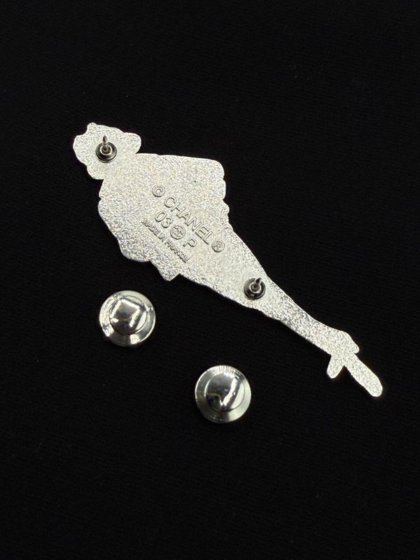Chanel 03P Silver-Tone “Young Coco Chanel” Silhouette Brooch – Excellent Condition