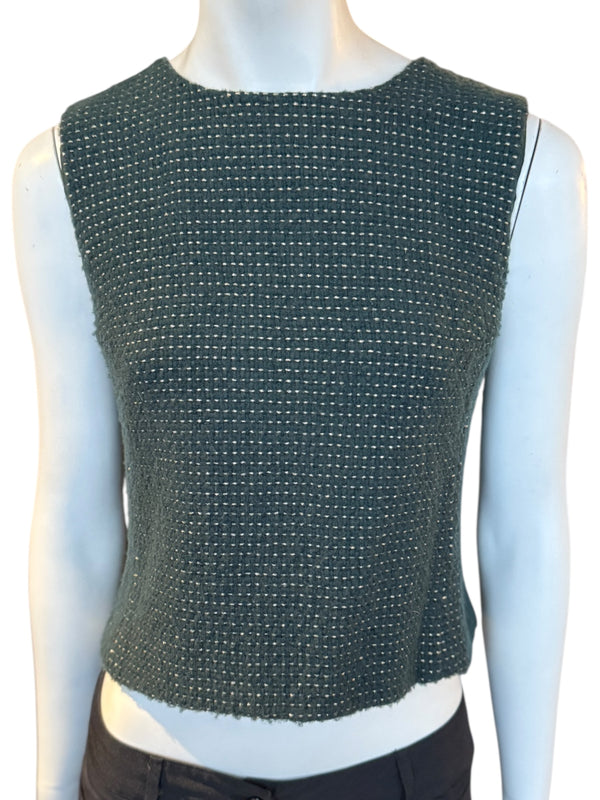 Chanel Pre-Fall 2000 Green Wool Tweed Vest – FR 38