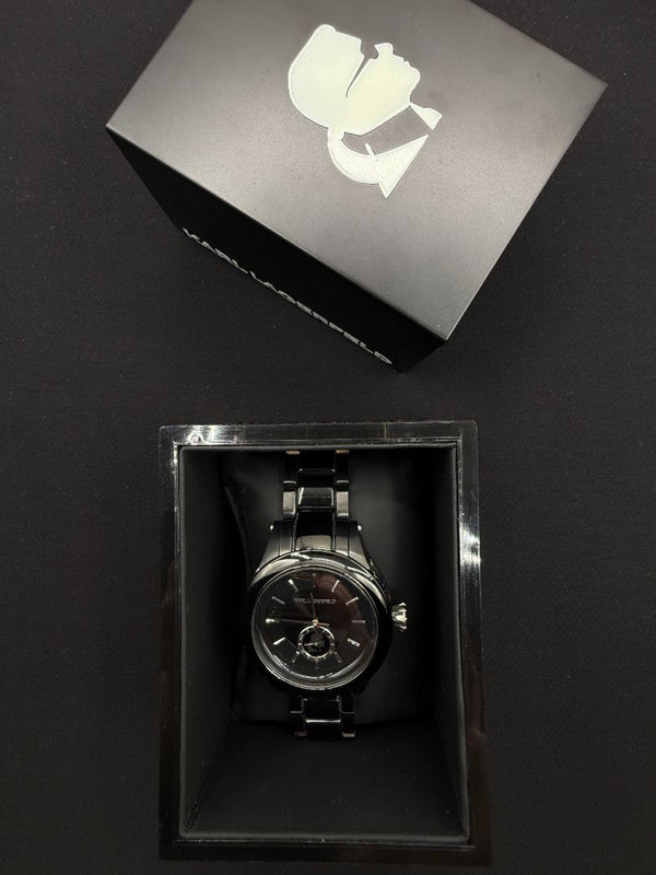 Karl Lagerfeld Black Ceramic-Style Watch with Bracelet w/ Box/Case