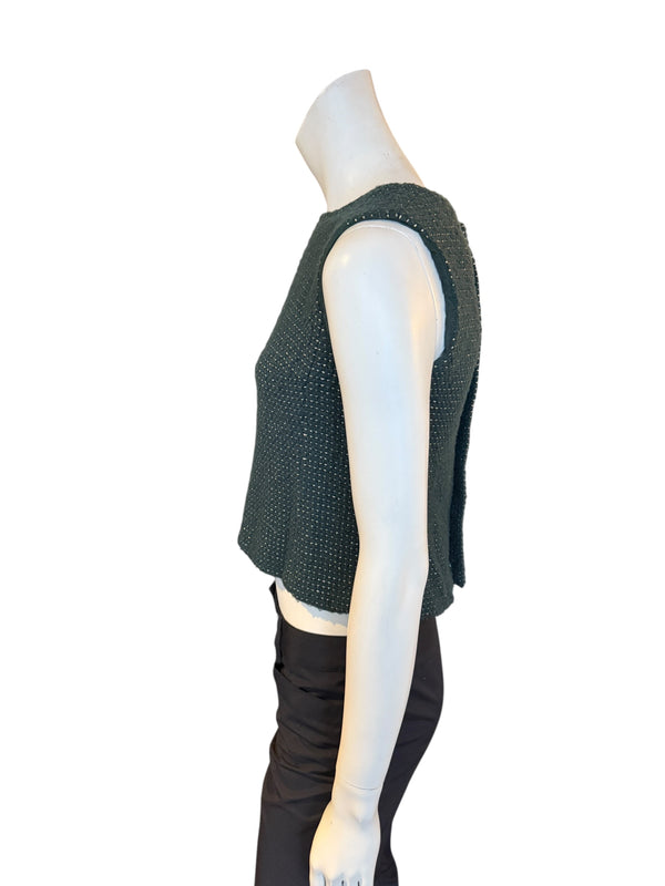 Chanel Pre-Fall 2000 Green Wool Tweed Vest – FR 38