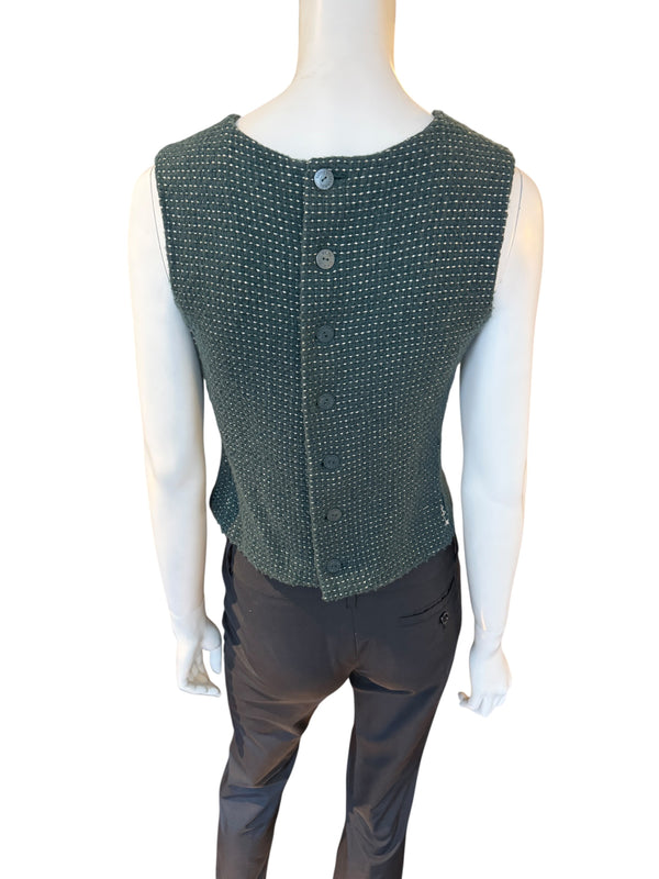 Chanel Pre-Fall 2000 Green Wool Tweed Vest – FR 38