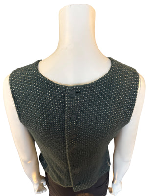Chanel Pre-Fall 2000 Green Wool Tweed Vest – FR 38