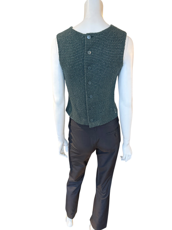Chanel Pre-Fall 2000 Green Wool Tweed Vest – FR 38