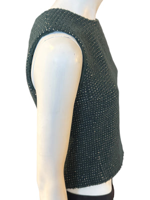 Chanel Pre-Fall 2000 Green Wool Tweed Vest – FR 38