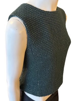 Chanel Pre-Fall 2000 Green Wool Tweed Vest – FR 38