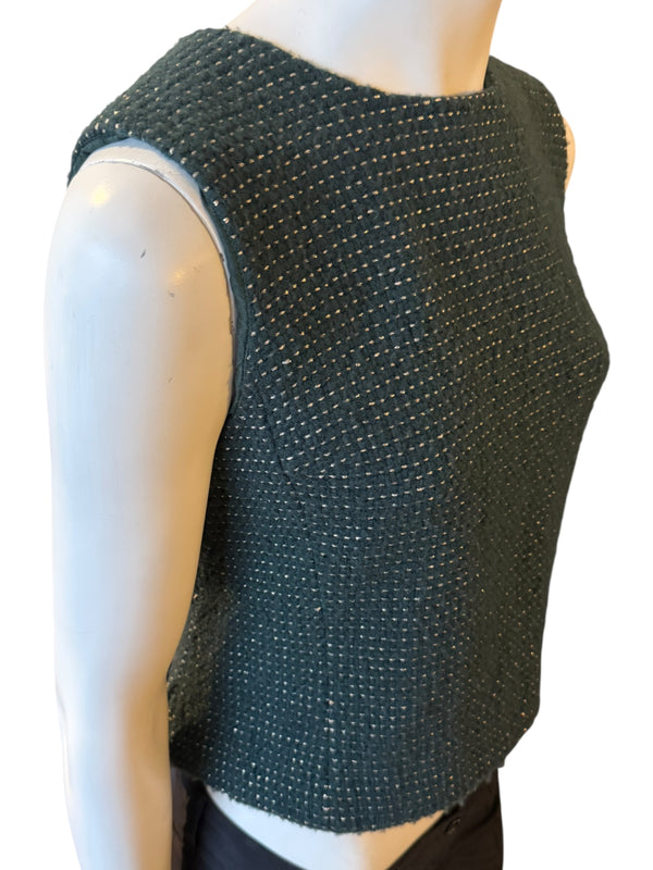 Chanel Pre-Fall 2000 Green Wool Tweed Vest – FR 38