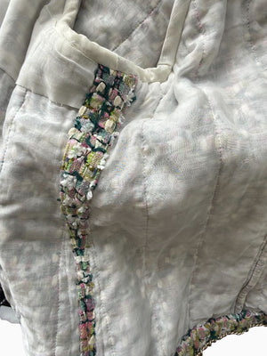 Chanel Fantasy Tweed Jacket Coat Size 50 Multicolor Silk Lined Owl Buttons