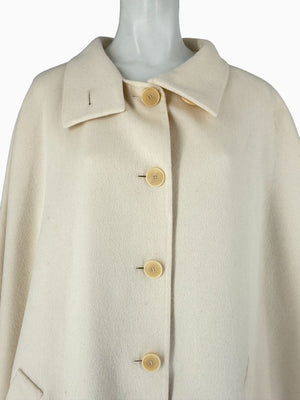 Akris Ivory Wool Blend Cape Coat – Size US 14 / F 46 / D 44