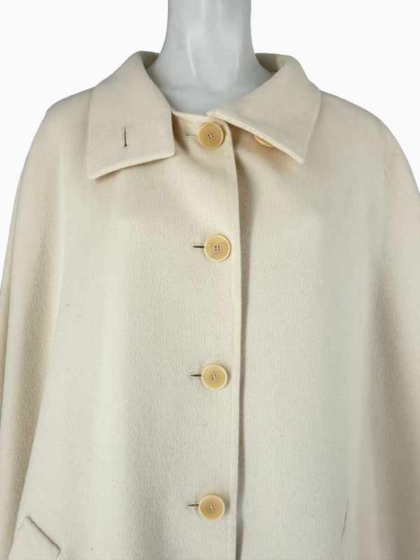 Akris Ivory Wool Blend Cape Coat – Size US 14 / F 46 / D 44