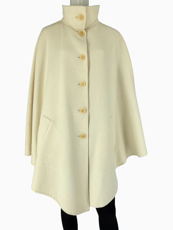 Akris Ivory Wool Blend Cape Coat – Size US 14 / F 46 / D 44