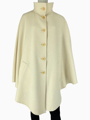 Akris Ivory Wool Blend Cape Coat – Size US 14 / F 46 / D 44