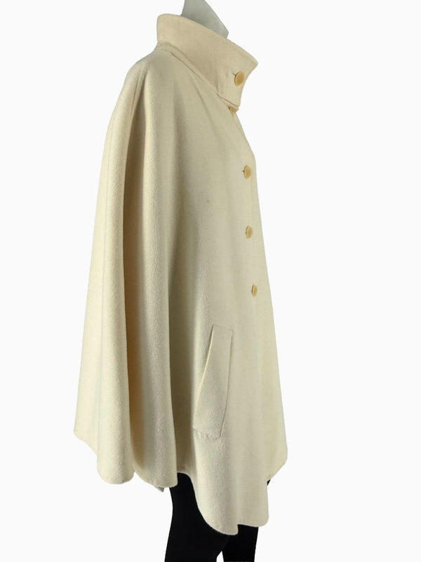 Akris Ivory Wool Blend Cape Coat – Size US 14 / F 46 / D 44