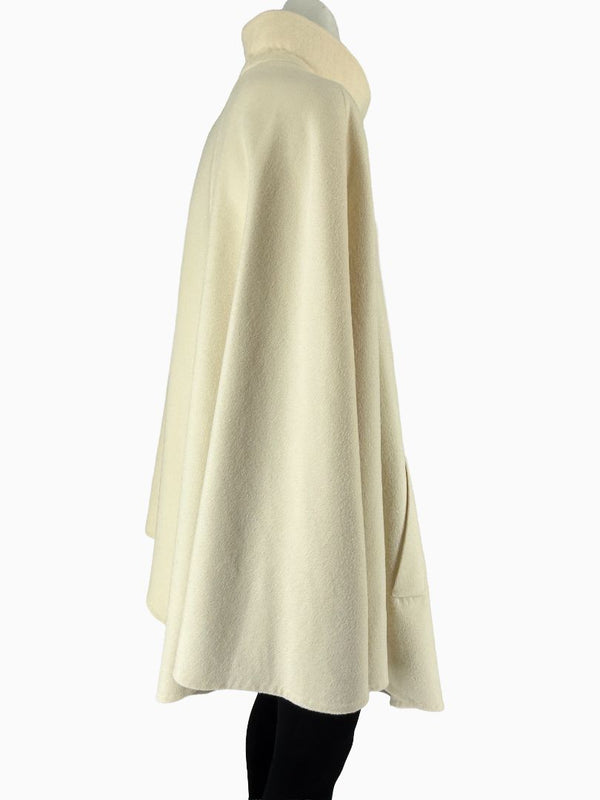 Akris Ivory Wool Blend Cape Coat – Size US 14 / F 46 / D 44
