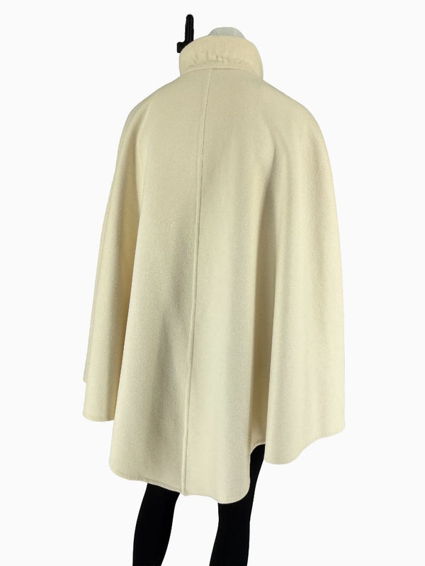 Akris Ivory Wool Blend Cape Coat – Size US 14 / F 46 / D 44