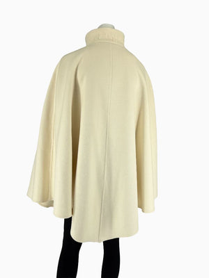 Akris Ivory Wool Blend Cape Coat – Size US 14 / F 46 / D 44