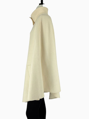 Akris Ivory Wool Blend Cape Coat – Size US 14 / F 46 / D 44